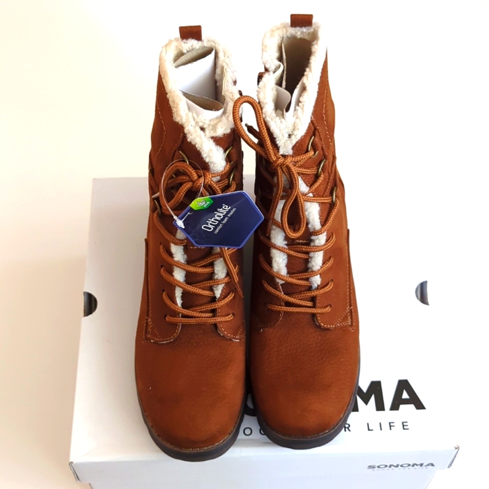 Sonoma Goods For Life Platypus Women's Sherpa-Lined Combat Boots - Picture 5 of 5